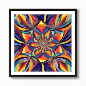 Abstract Psychedelic Flower Art Print