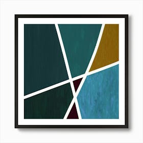 Randy - Teal Yellow Art Print