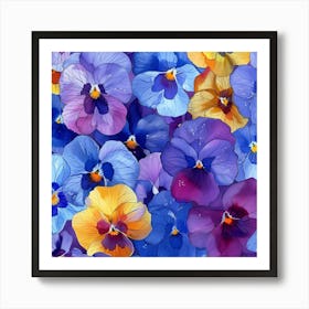 Pansies Seamless Pattern 3 Art Print