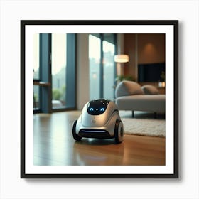 Flux Dev A Sleek Silver And Futuristic Robot With Gleaming Met 2 Art Print