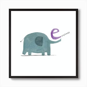 E is for Elephant Art Print