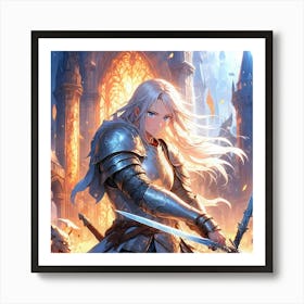 Girl In Armor Art Print