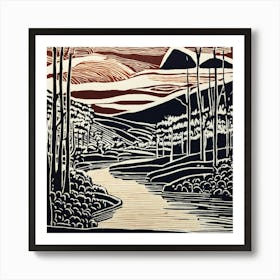 Linocut (13) Art Print