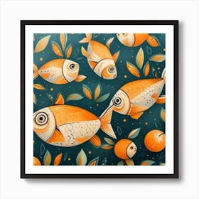 Orange Fish 2 Art Print