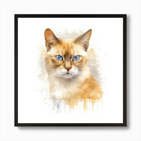 Burmese Champagne Cat Portrait 1 Art Print