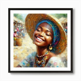 African Woman Smiling 1 Art Print