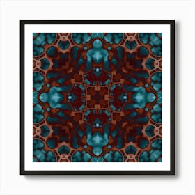 Blue Bubbles Pattern 3 Art Print