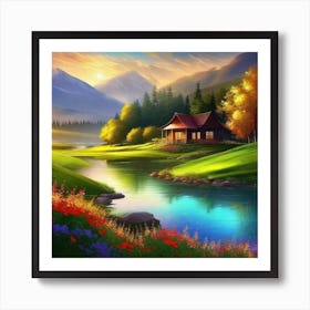 House By The Lake 3 Art Print