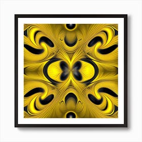 Yellow Abstract Pattern Art Print