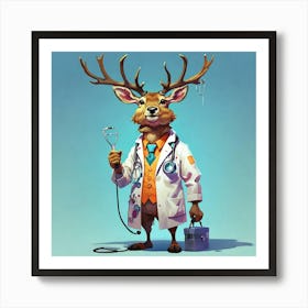 Doctor Deer 2 Art Print