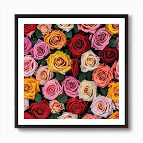 Colorful Roses 45 Art Print