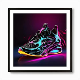 Neon Sneakers 4 Art Print