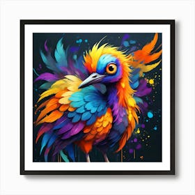 Fantasy Crane, Colorful Bird #6 Art Print