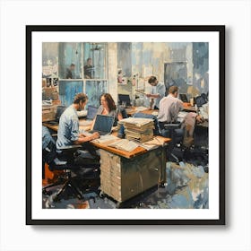 Office Workers Art Print