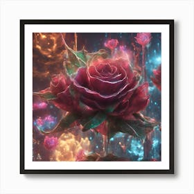 Abstract Roses Rose Flower Petals Art Print