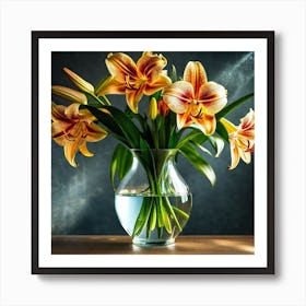 Lilies In A Vase 9 Art Print