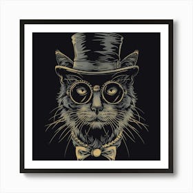 Steampunk Cat 46 Art Print