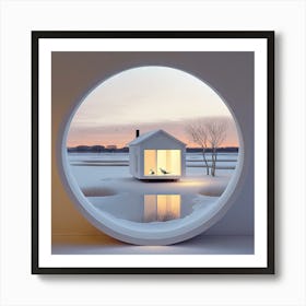 House In The Snow Art Print