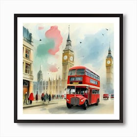 London Bus Art Print