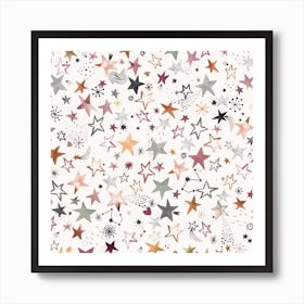 Winter Stars Copper Square Poster