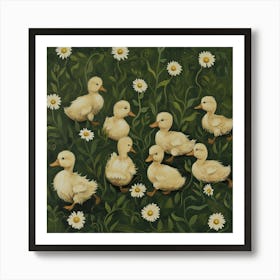 Ducklings Fairycore Painting 1 Art Print