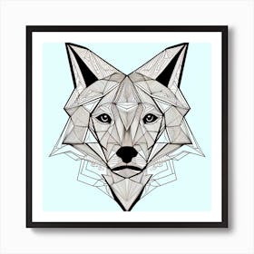 Geometric Wolf Art Print