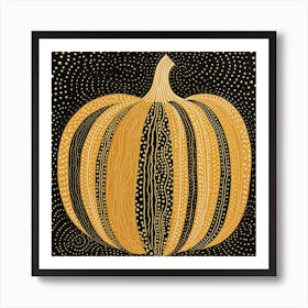 Yayoi Kusama Inspired Pumpkin Black And Orange 4 Art Print