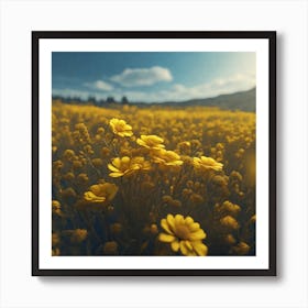 Field Of Yellow Flowers 33 Art Print