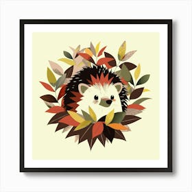 Hedgehog Hiding In The Bushes Art Print