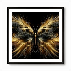 Gold Butterfly 1 Art Print