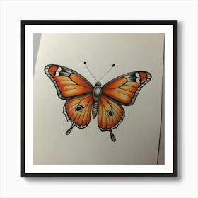 Orange Butterfly 1 Art Print