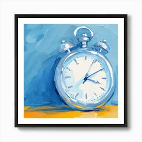 Clock On A Table Art Print