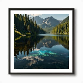 Blue Lake In The Mountains 1 Art Print