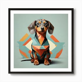 Geometric Art Dachshund 1 Art Print