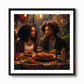 Realistic Black Couples Long Hair Curly Afro Hair C83b450d 7dc7 4df6 9938 005cebbb92c1 Art Print