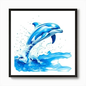 Dolphin Jumping In The Water Art Print