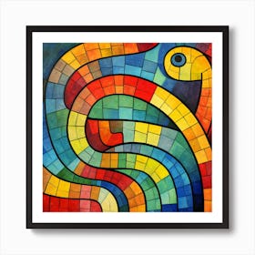 Maraclemente Snake Painting Style Of Paul Klee Seamless Art Print