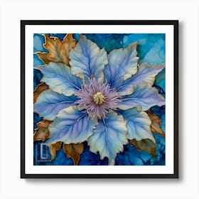 Blue Flower 02 - Watercolor- Botanical Range Art Print