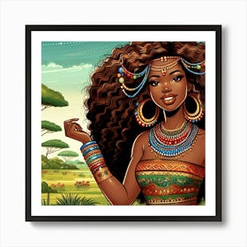 Wall Art African Girl In Traditional Dress Art Print