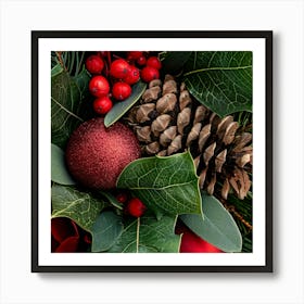 Christmas Wreath 2 Art Print