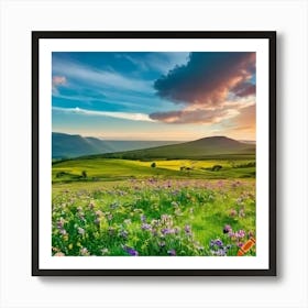 Sunset In The Countryside Art Print