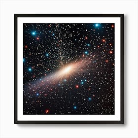 A Retro Inspired Scene Colors An Abstract Galaxy On A Background Of Space Magic Effects Shimmering (2) Art Print