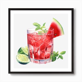 Watermelon Cocktail 6 Art Print