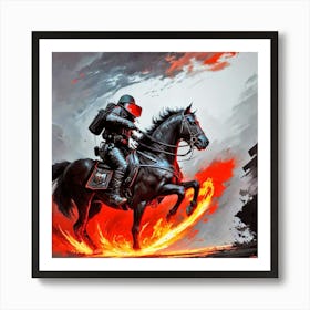 Soldier On A Horse Art Print