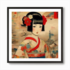 Japanese girl Art Print