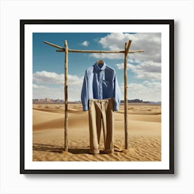 Shirt Hangs In The Desert Art Print