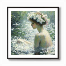 Girl In The Water Art Print