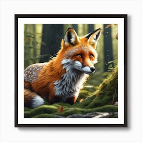 Fox In The Forest 108 Art Print