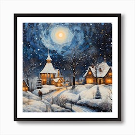 Frosty Whispered Carols Art Print