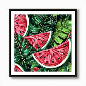 Watermelon Slices (4) Art Print